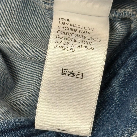 Liverpool Faded Blue Distressed Short Sleeve Denim Jean Shirt Jacket Extra Small - Picture 11 of 15